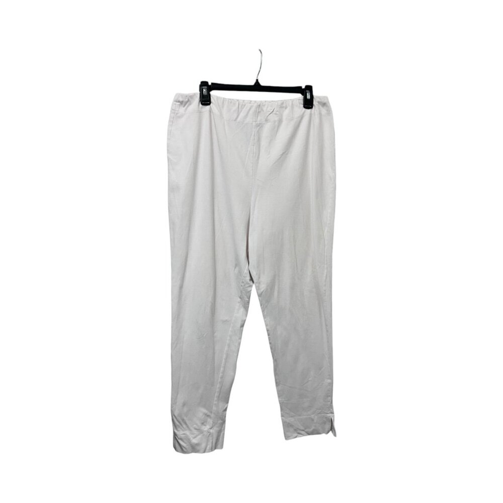Soft Surroundings Womens Pull-On Pants Cotton/Spandex Blend White Size L